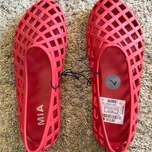 MIA Vibrant Red Mesh Flats